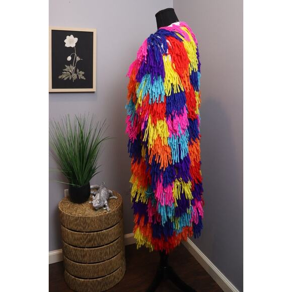 Vibrant Multicolor Fringe Cape - Picture 4 of 4
